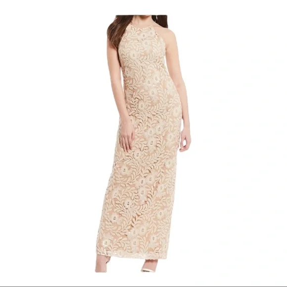 chinese dress ladies Floral Lace Sheath Dress by Badgley Mischka